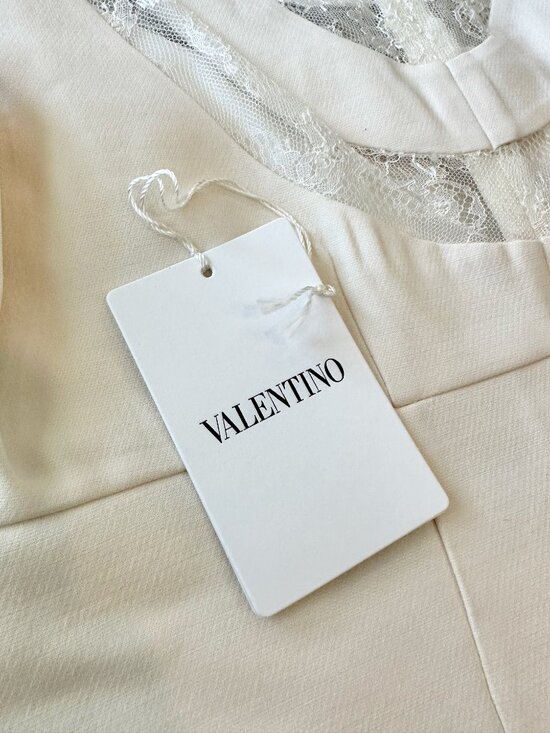 Valentino Ivory Silk Mini Dress Size 10 - Picture 8 of 10